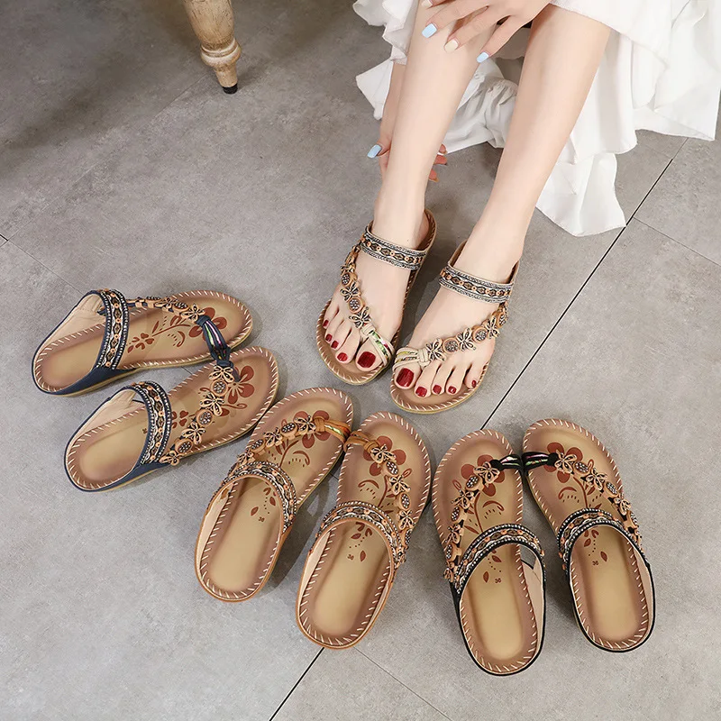 Summer Soft Flip Flops Woman Sandals Bohemian Ladies Casual Slippers Flats Slides Women Designer Fashion Beach Shoes Footwear