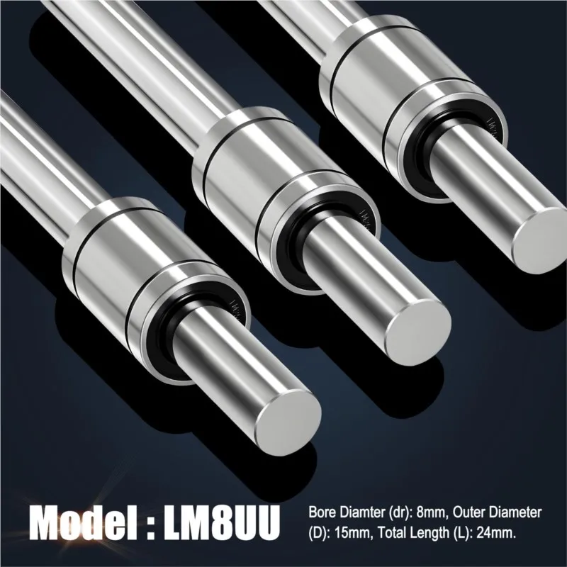 4/10pcs Lm8uu Lm10uu Lm16uu Lm12uu Linear Ball Bearing Linear Bushing 8mm Rods Liner Rail Linear Shaft Parts Diy 3d Printer