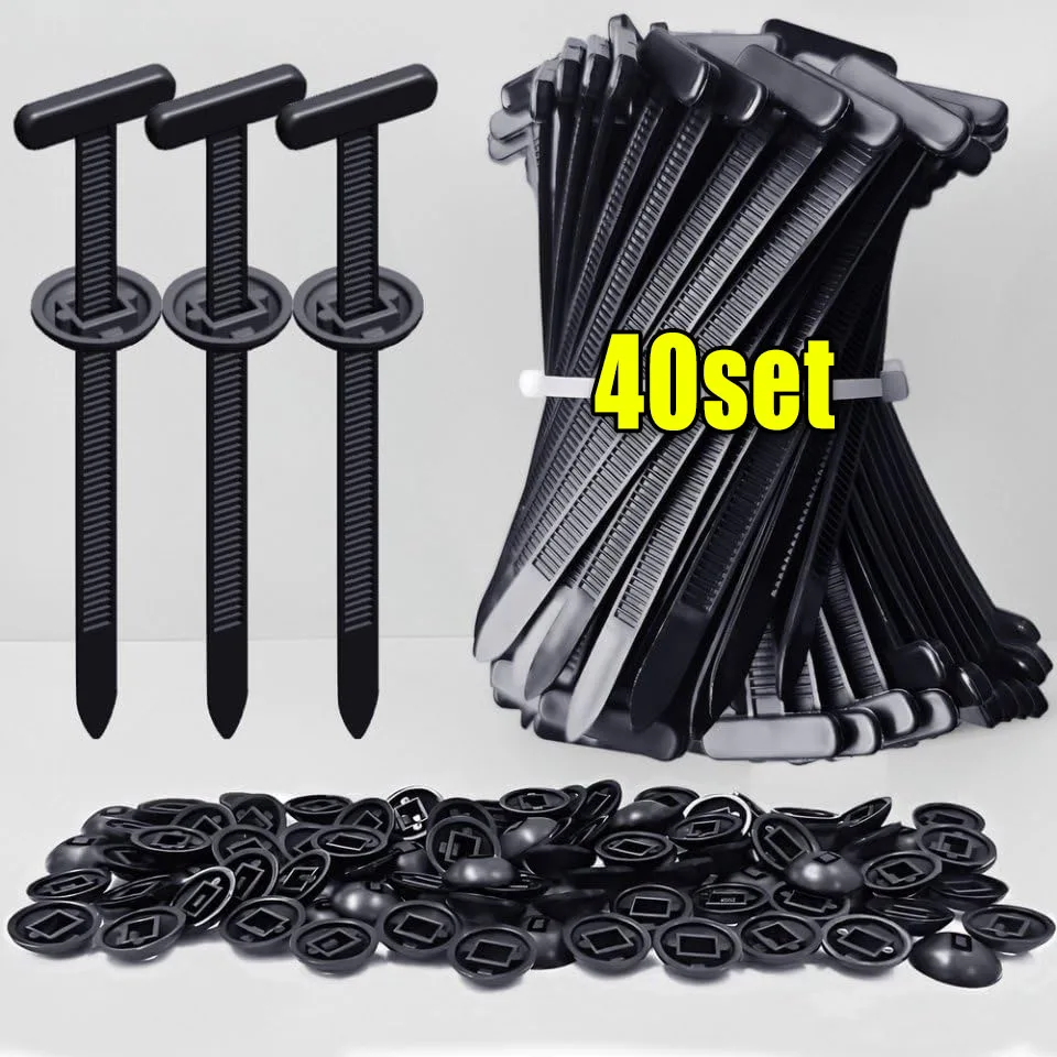 1000-100set Zelfsluitende nylon universele kabelbindergesp Zware kabelbinders met pin en knop Auto Dagelijkse reparatie Bevestigingsriem
