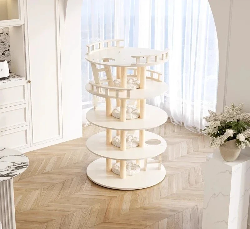 

ss8350 Climbing frame cat nest, tree integration multi-layer all solid wood, cat villa paint surface is easy to take care of