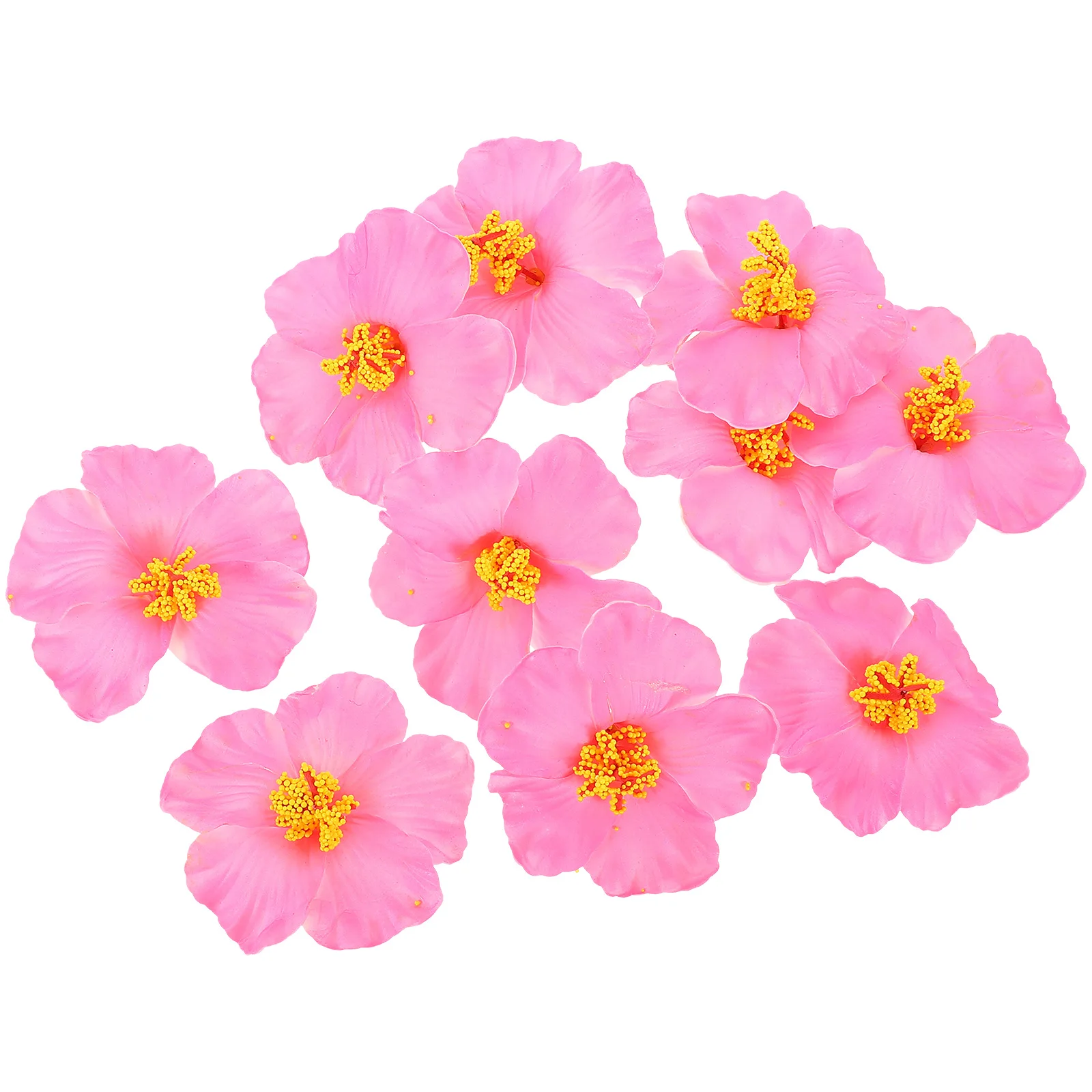 

10 Pcs Artificial Hibiscus Flower Flowers Hawaiian Faux Realistic Decorate for Home Eva Vase Fake