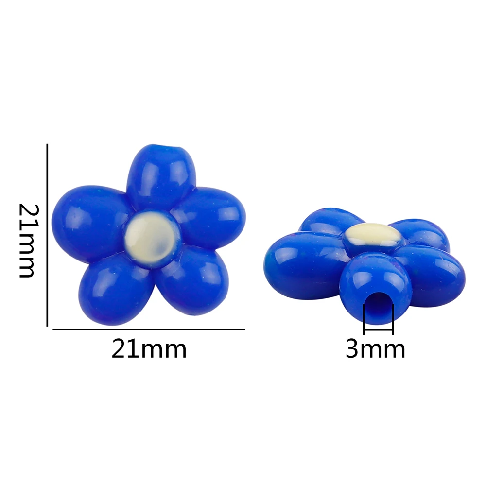 10pcs  Luminous Floral Acryl Beads Glow In The Night Spacer Beads For Bracelet Necklace DIY Accessories T0711