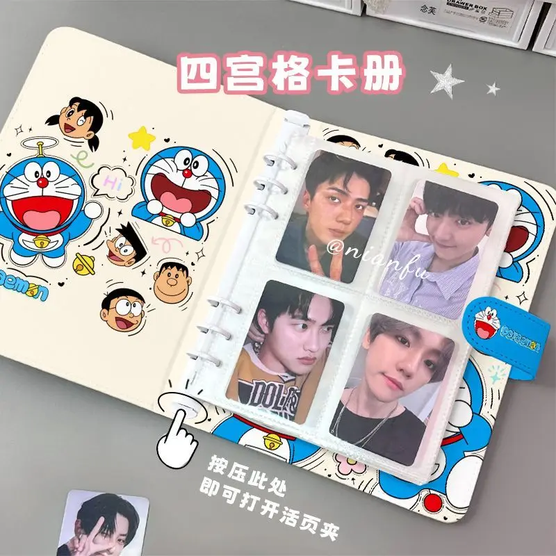 Anime Doraemon Pu Cortex Four-Grid 3-Inch Photo Storage Card Booklet Star Polaroid Photo Storage Book Classmate's Birthday Gift view 5