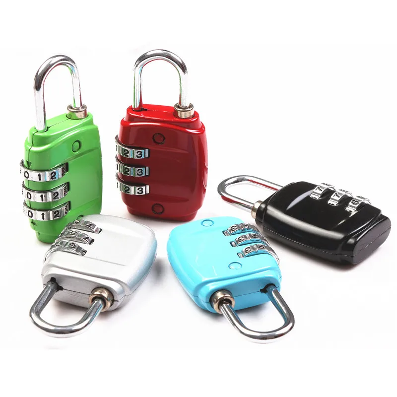 TSA Security Code Luggage Password Locks 3 Digit Combination Steel Keyed Padlocks Travel Lock for Suitcases Baggage ni590