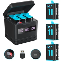 Chargeur rapide de batterie et de stockage Hero 9 / 10 / 11 2000mah avec lecteur de carte Micro SD haute vitesse entièrement compatible avec la batterie d'origine gopro Hero 9 / 10 / 11 / 12