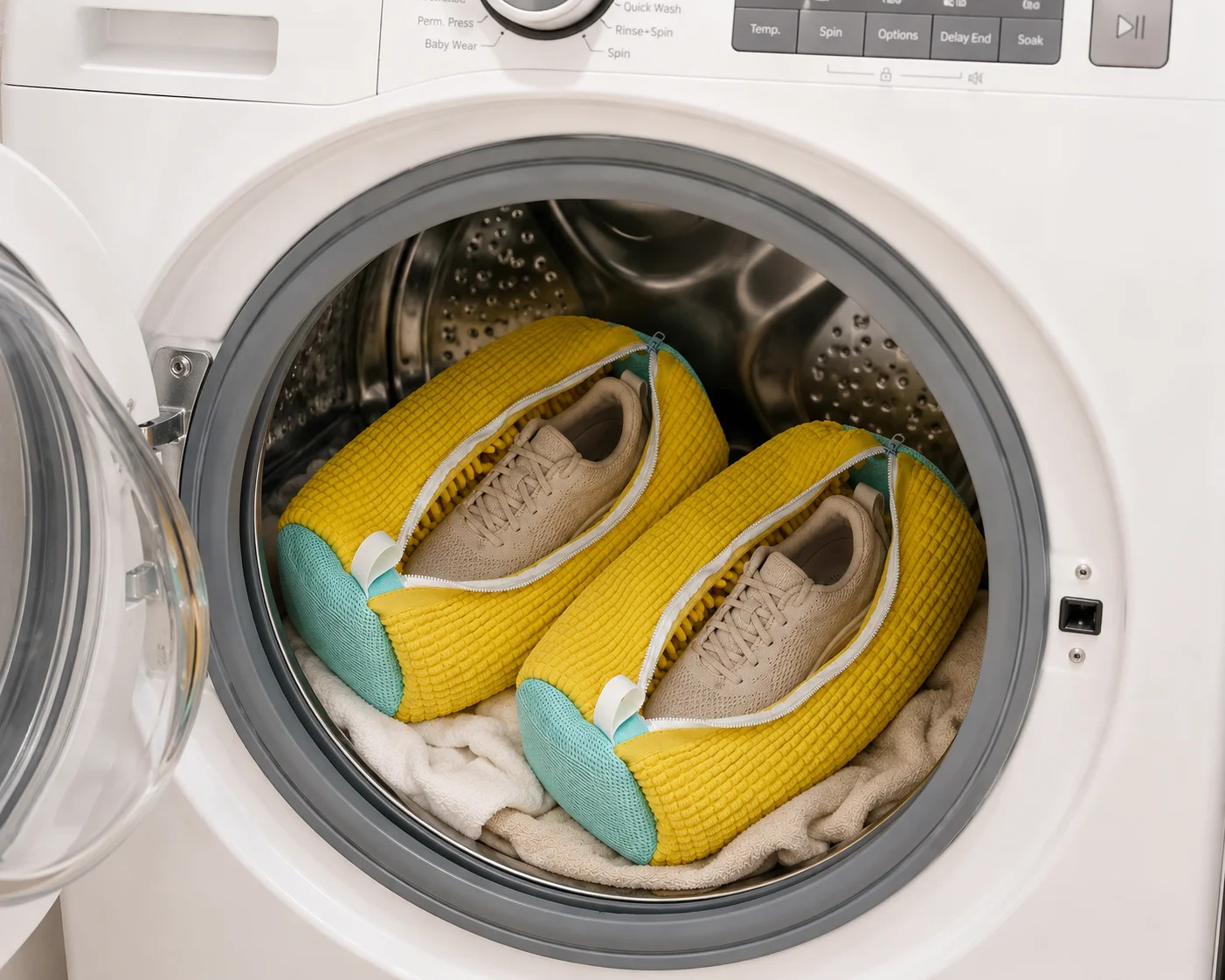 Multifunctional Shoe Laundry Bag For Washing Machine Reusable Sneaker Cleaner Bag Chenille Inner‑Layer Shoe‑Washing Protective Pouch Home Laundry Tool