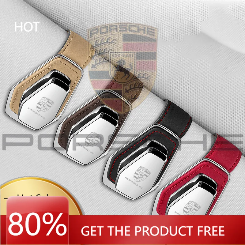 

Porsche Car Sticker 1PC Car Sun Visor Glasses Sunglasses Storage Clip For Porsche Cayenne Panamera Macan 911 718 Taycan Boxster