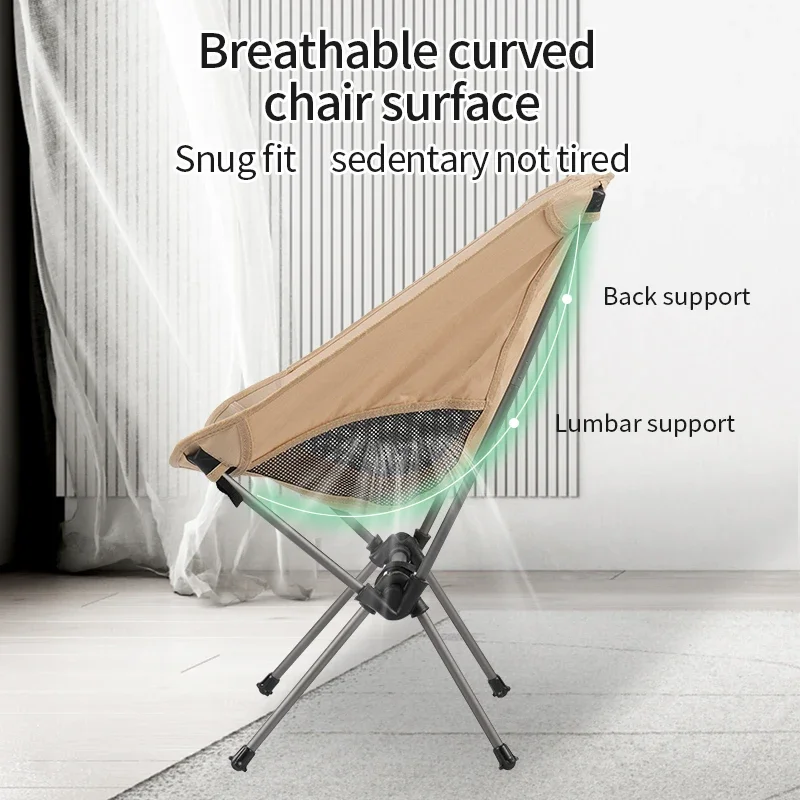 

2026BRS-Y02 Camping Chairs Ultralight Folding Seat Foldable Moon Chair Garden Picnic Beach Picnic Lightweight Backpacking Chair