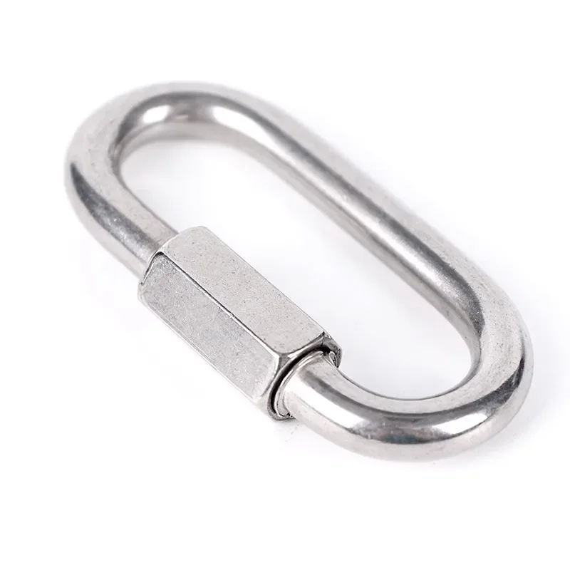 Multi-function Stainless Steel Connecting Ring Mountaineering Carabiner Outdoor Climbing Chain Safety Buckle Rope Connector C260