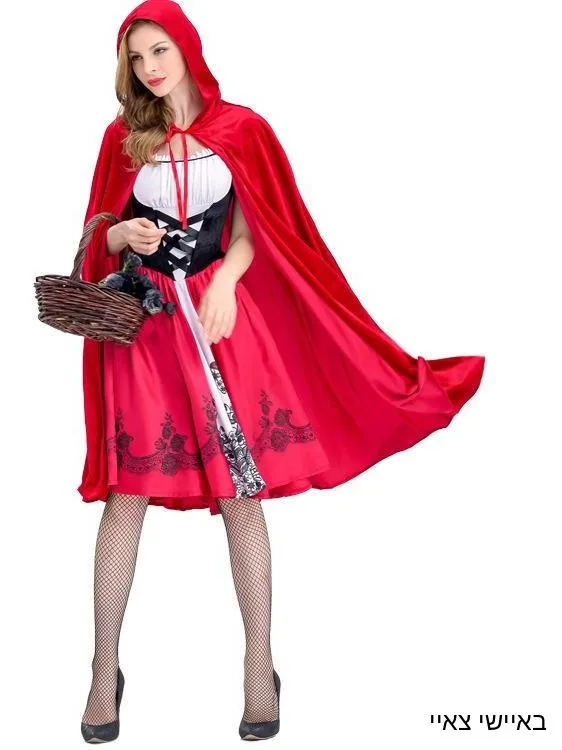 Recommended Halloween Little Red Riding Hood Skirt for Adult Party Performance Cross-Border Cosplay Costume Traditional Hanfu