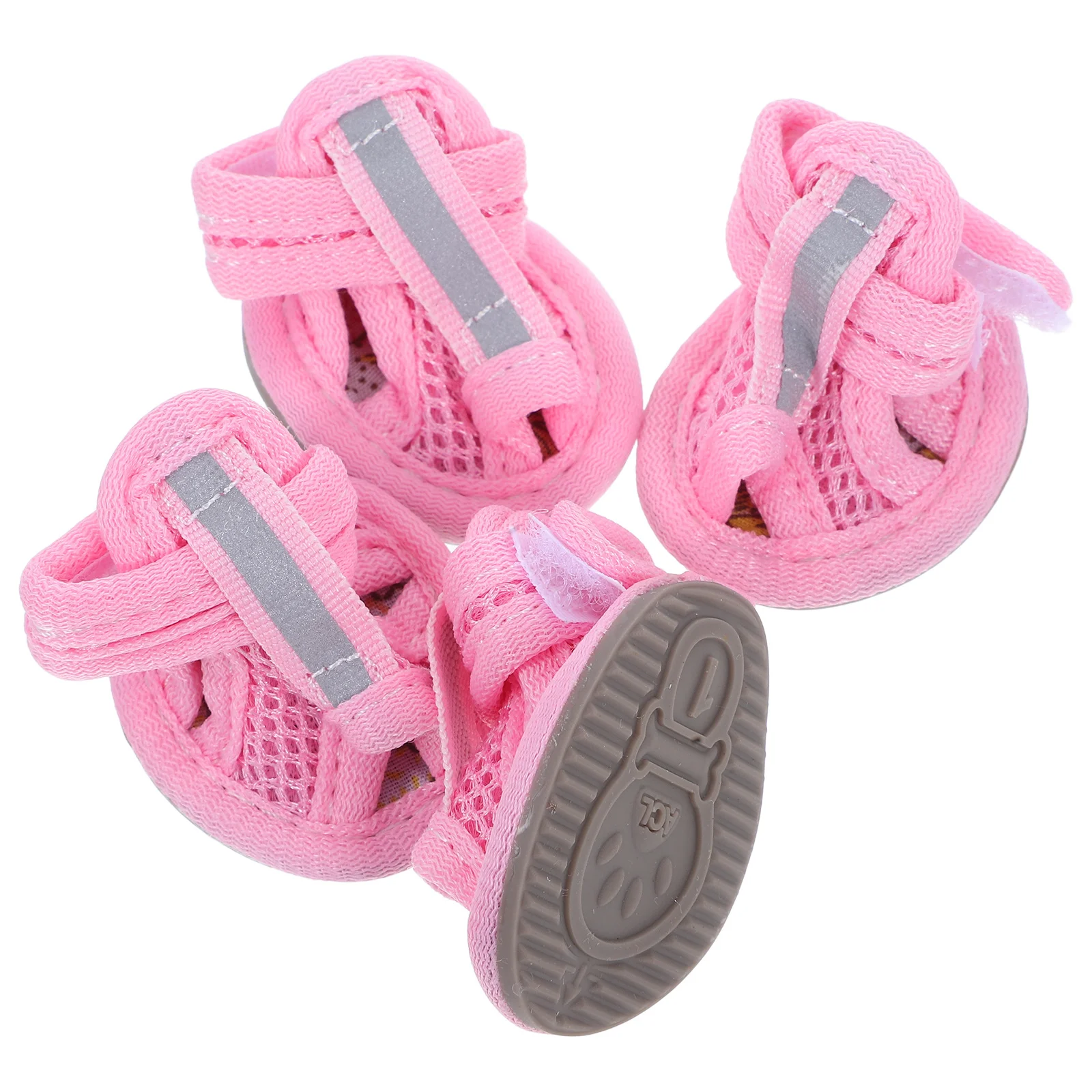 

4Pcs Dog Sandal Summer Ventilated Mesh Pet Shoes Non-Slip Comfortable Fit for Walking on Hot Surfaces Ideal for Puppies and