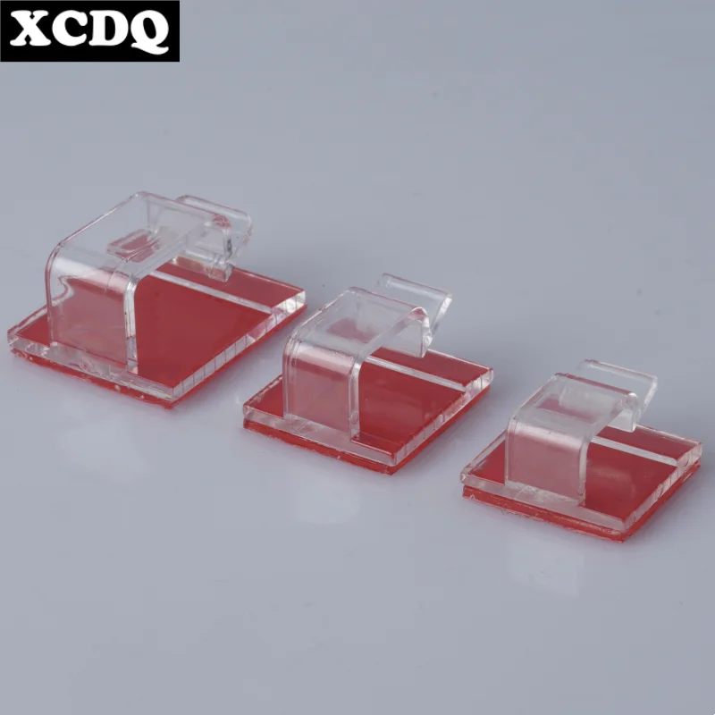100pcs Transparent Self-adhesive Cable Clips Acrylic Wire Organizer Cable Bundle Holder Wire Management Clamp Wiring Buckle WCL