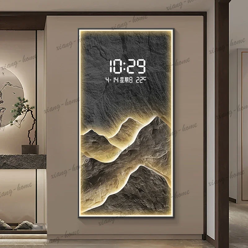 Best Sellers Home Decor LED Lights Digital Display Wall Clock Living Room Wall Decoration Hanging Painting Digital Electronic Cl