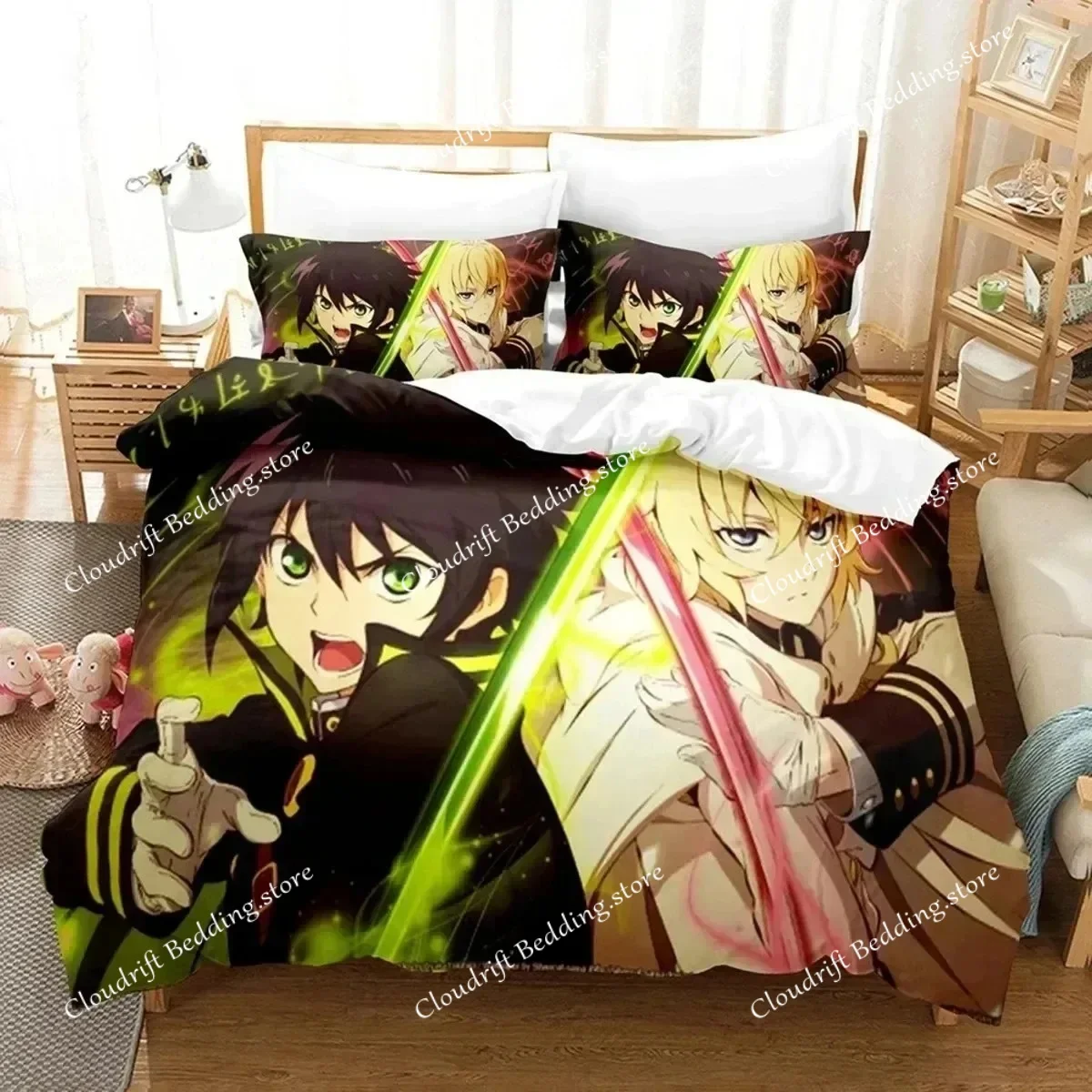 Anime Seraph of the End Bedding Set Duvet Cover Bedroom Comforter Covers Single Twin King ​Size Quilt Cover Home Textile