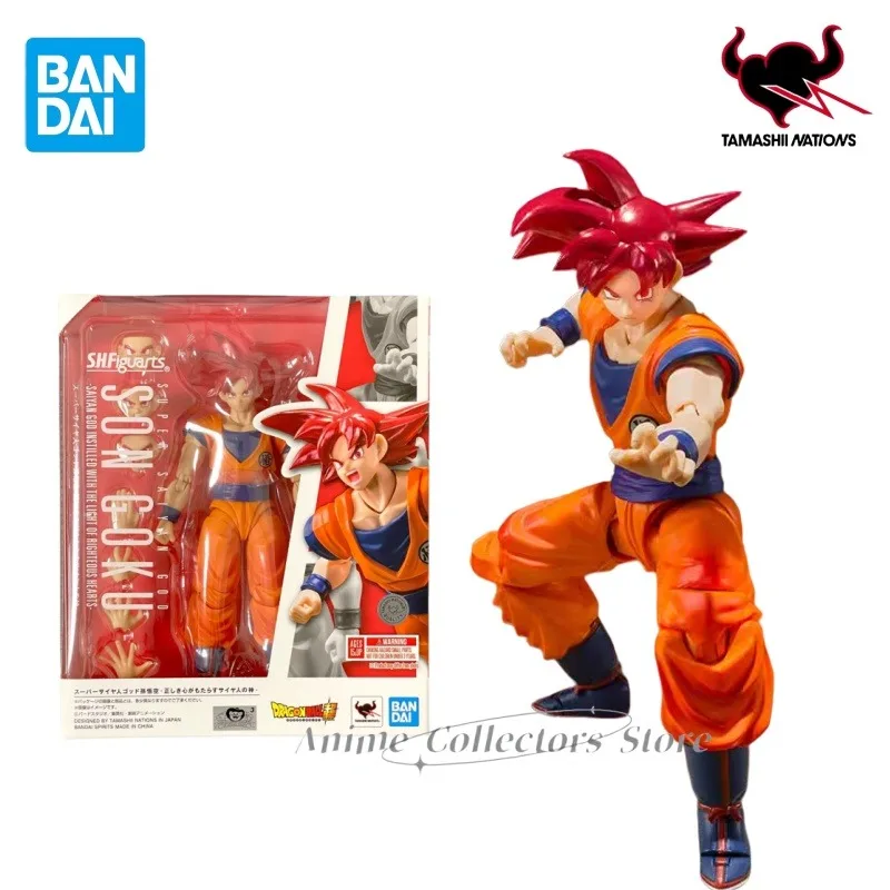 

Bandai SHF Dragon Ball Red Hair Son Goku Anime Character Game Model Toy Desktop Ornaments Hand-made Collection Gift