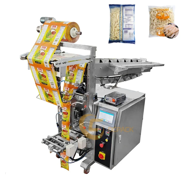 French Fries Packaging Machine Frozen Fry Food Tomato Packing Machine Poly Pillow Bag