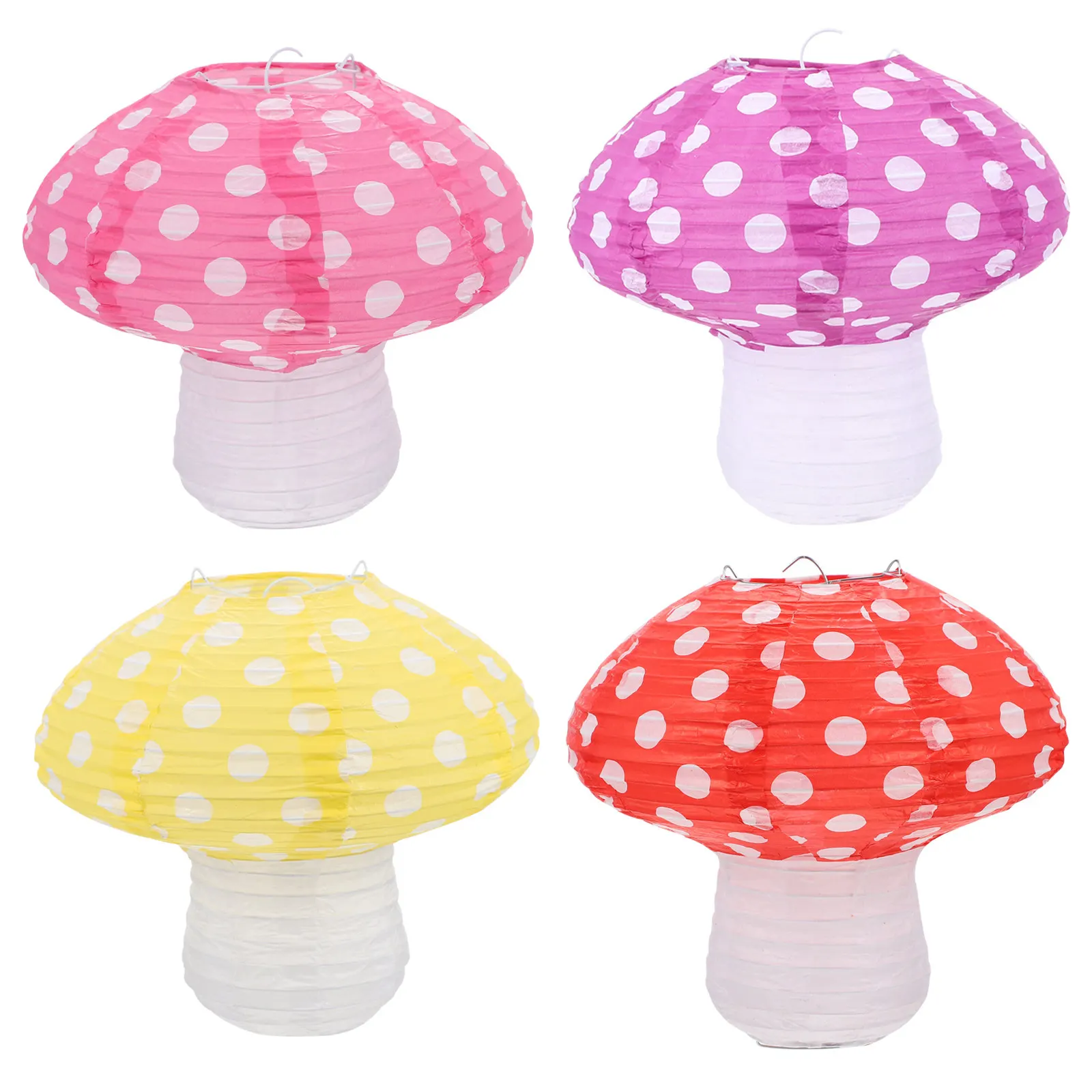

4Pcs Mushroom-Shaped Paper Lanterns Folding Hanging Decorative Lanterns for Party Decoration Props Festival Home Garden Wedding