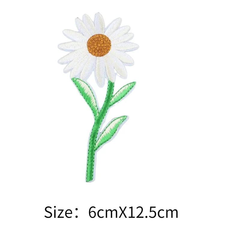 1 PCS Sunflower Daisy Embroidery Patch Chrysanthemum loCthes Hat Backpack DIY Ironing Patch Decorative Accessories