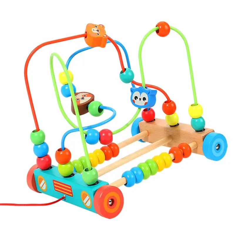 

Bead Maze Bead Toy Colorful Roller Coaster Montessori Toddler Walker Toy For 1 2 3 Year Old Kids Educational STEM Toy-Early