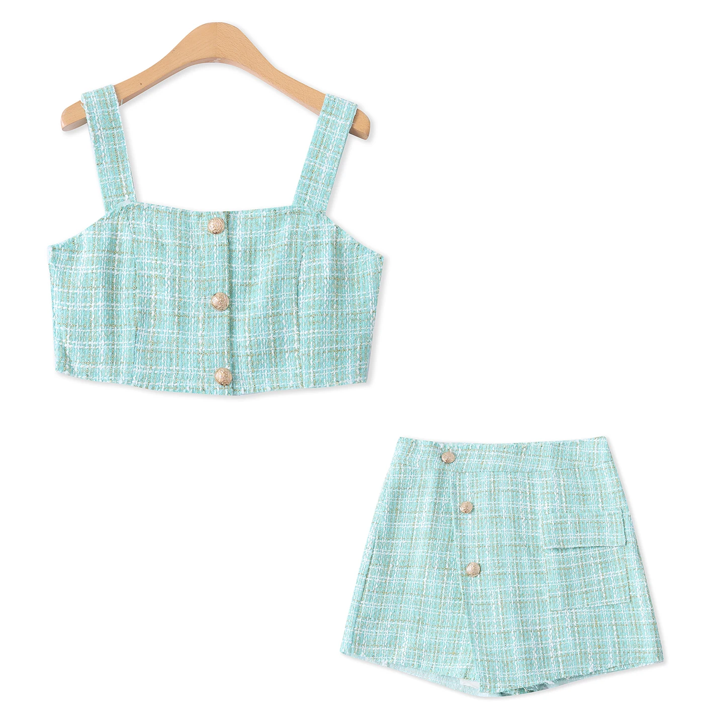 

Faion Slimming Fraance Sle Set, новый летний женский комплект из двух предметов с высокой талией, брюки, ансамбль Ele Trendy