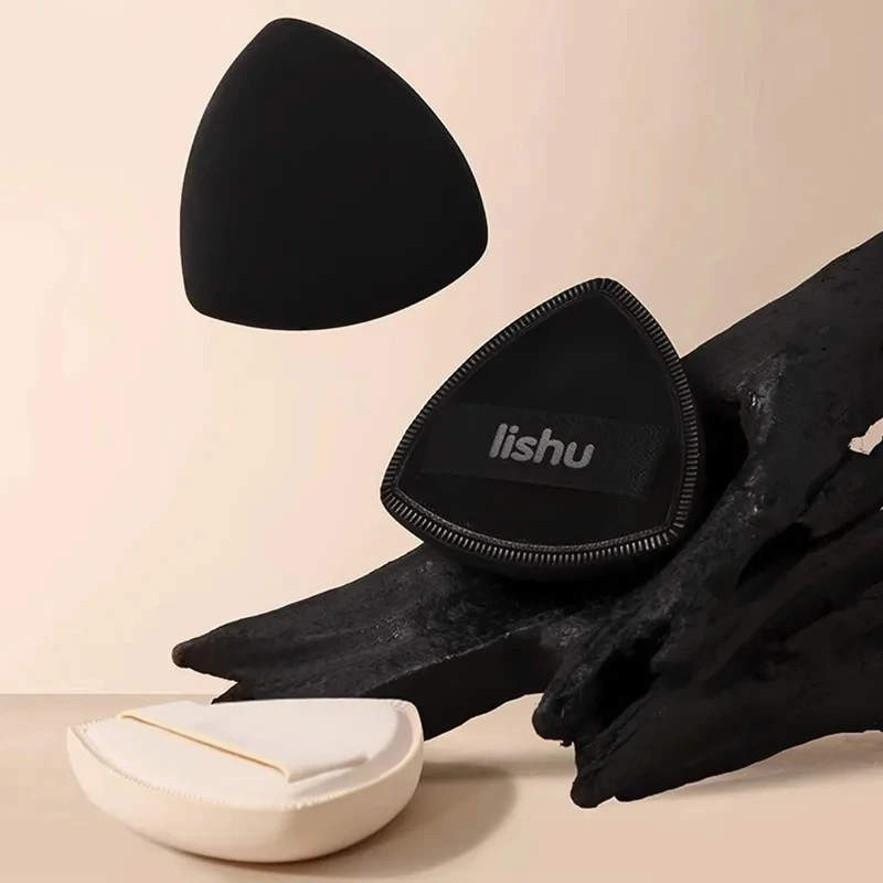 Lishu Black Air Cushion Puff High Elasticity Makeup Sponge Blender For Wet Dry Foundation Application Non Absorbent