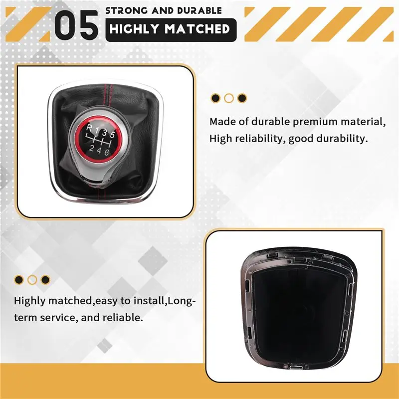 AEE5-Style Gear Shift Knob For VW Polo 6R 6C Hatchback Sedan 2011-2019 Level Change Knob With Gaiter Boot Cover