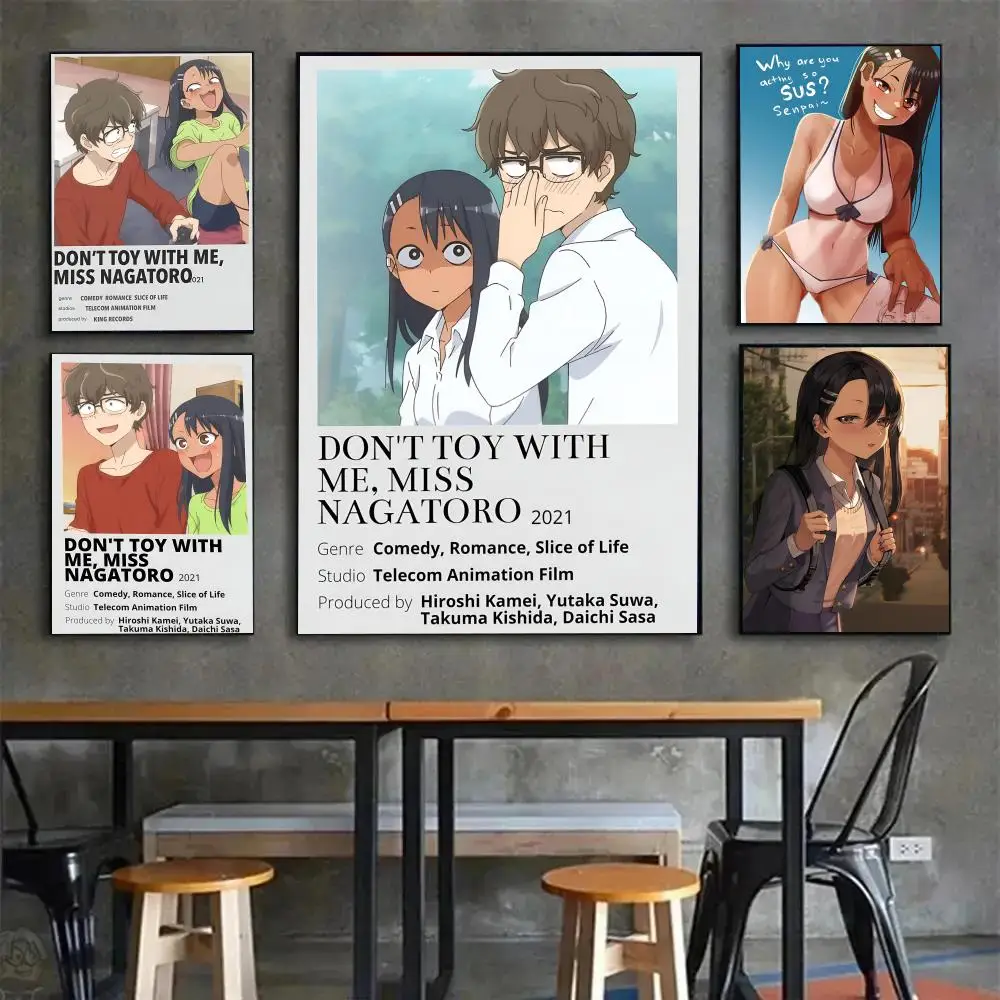 Anime Don't Toy With Me Miss Nagatoro Poster Poster Painting Wall Art Mural for Living Room Home Decor and Gifts