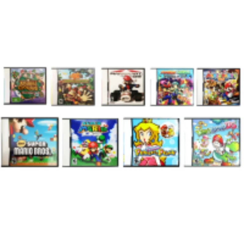 

DS Games Card Video Game Console Cartridge Mario Bros kart Party 64 DS Peach Yoshis Island Hourglass For NDS 23DS Five languages