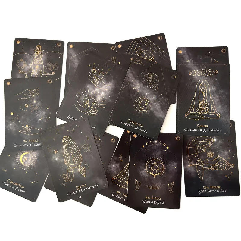 Hot sales Astro Oracle Tarot Cards Fate Divination Prophecy Card Family Party Game Tarot 43 Card Deck