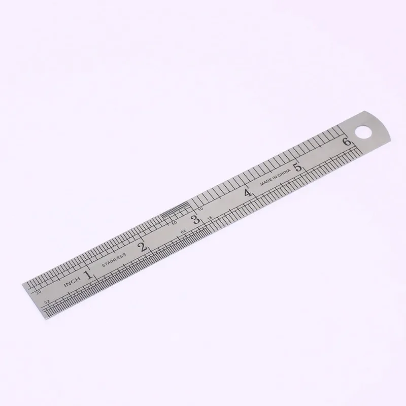 Metal Ruler 15cm 6 Inch Stainless Steel Precision Double Sided Ruler for School Office Measuring Supplies