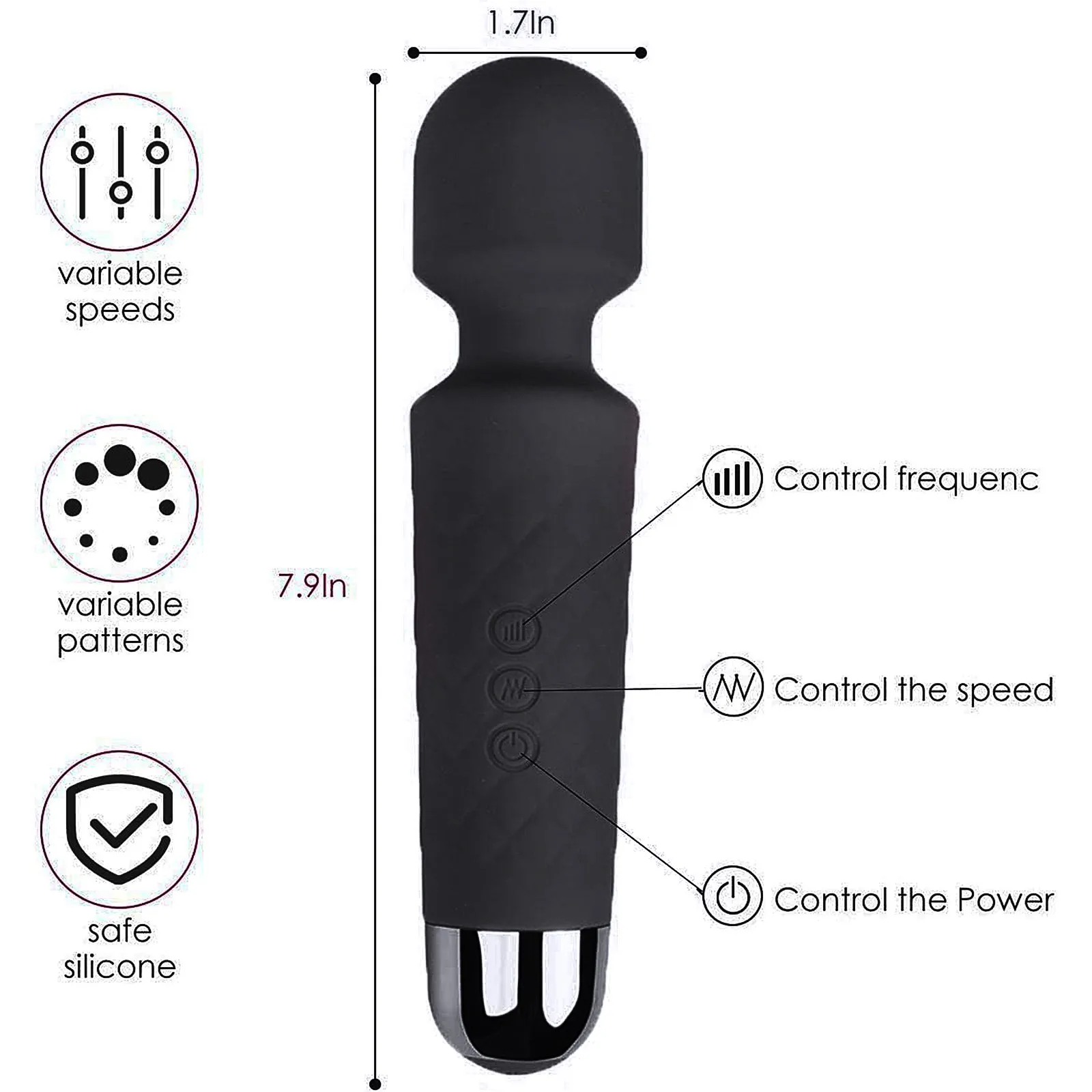 Wand Massager Electric Massager 8 Powerful Speeds And 20 Vibration Modes Usb Rechargeable Cordless Silent And Waterproof