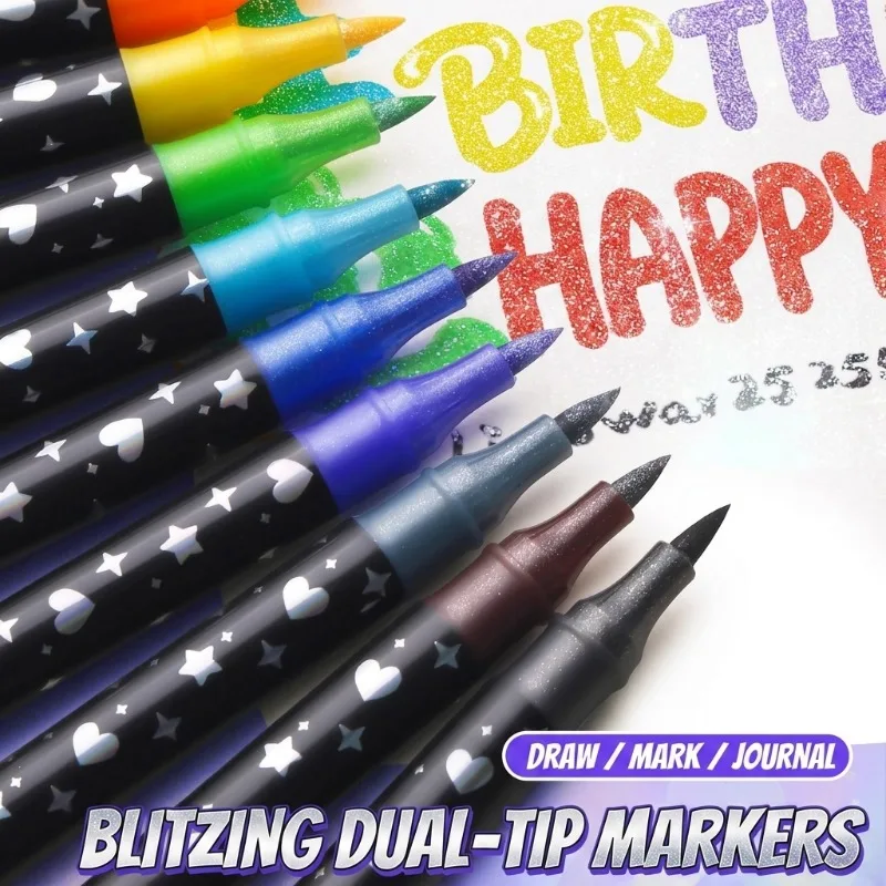 

Мягкие акриловые маркеры для рисования, идеально подходят для детского творчества, раскрашивания, рукоделия, цветные, ароматизированные, с блестками