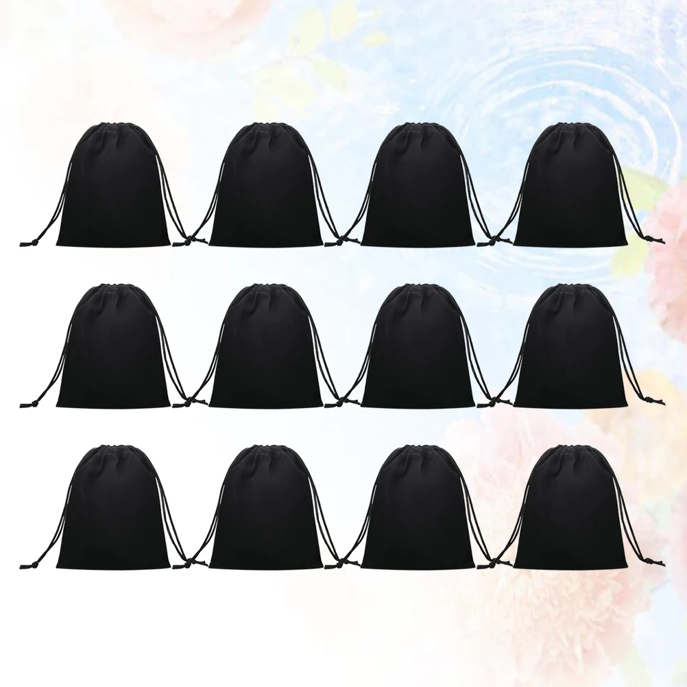 

50 Pcs Packaging Bags Velvet Jewellery Pouches Pendant Gift Drawstring Black Jewelery Travel