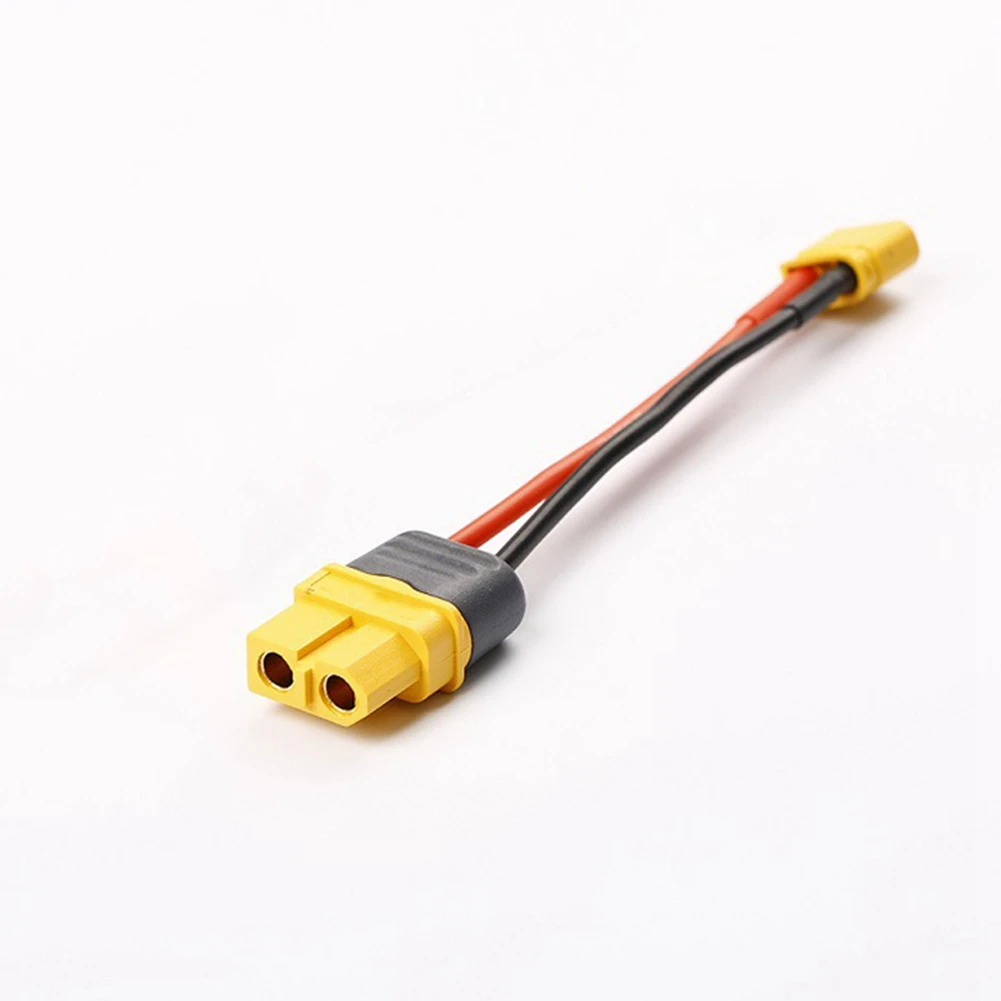 Amass-XT60 to XT30 Conector T, cabo de bateria RC, plugue macho e fêmea com fio de silicone 16AWG, 100mm