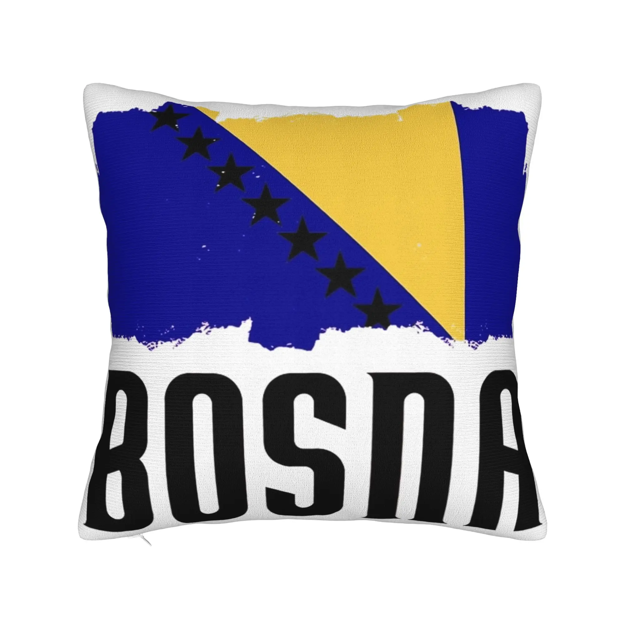 Bosnia and Herzegovina Flag Pillowcase Merchandise Printing Cushion Cover Decorative  Pillow Case Cover Home Multi-Size