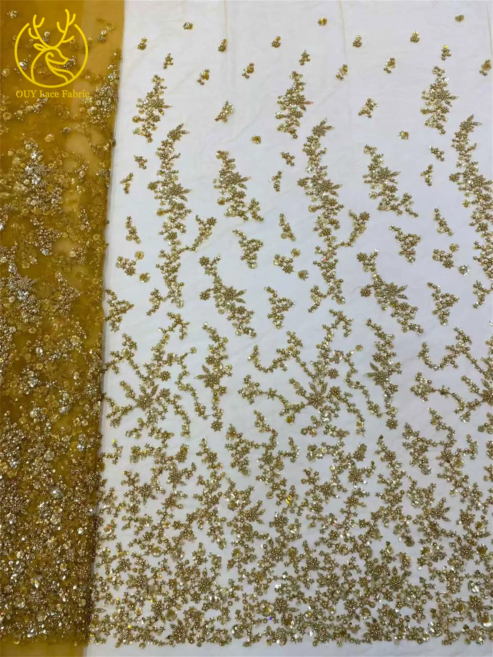 2026 Neuer afrikanischer Bräutigam bestickter Perlen-Spitzenstoff, nigerianischer französischer Pailletten-Spitzenstoff für Braut, Hochzeit, Party, Kleider – Detail 12
