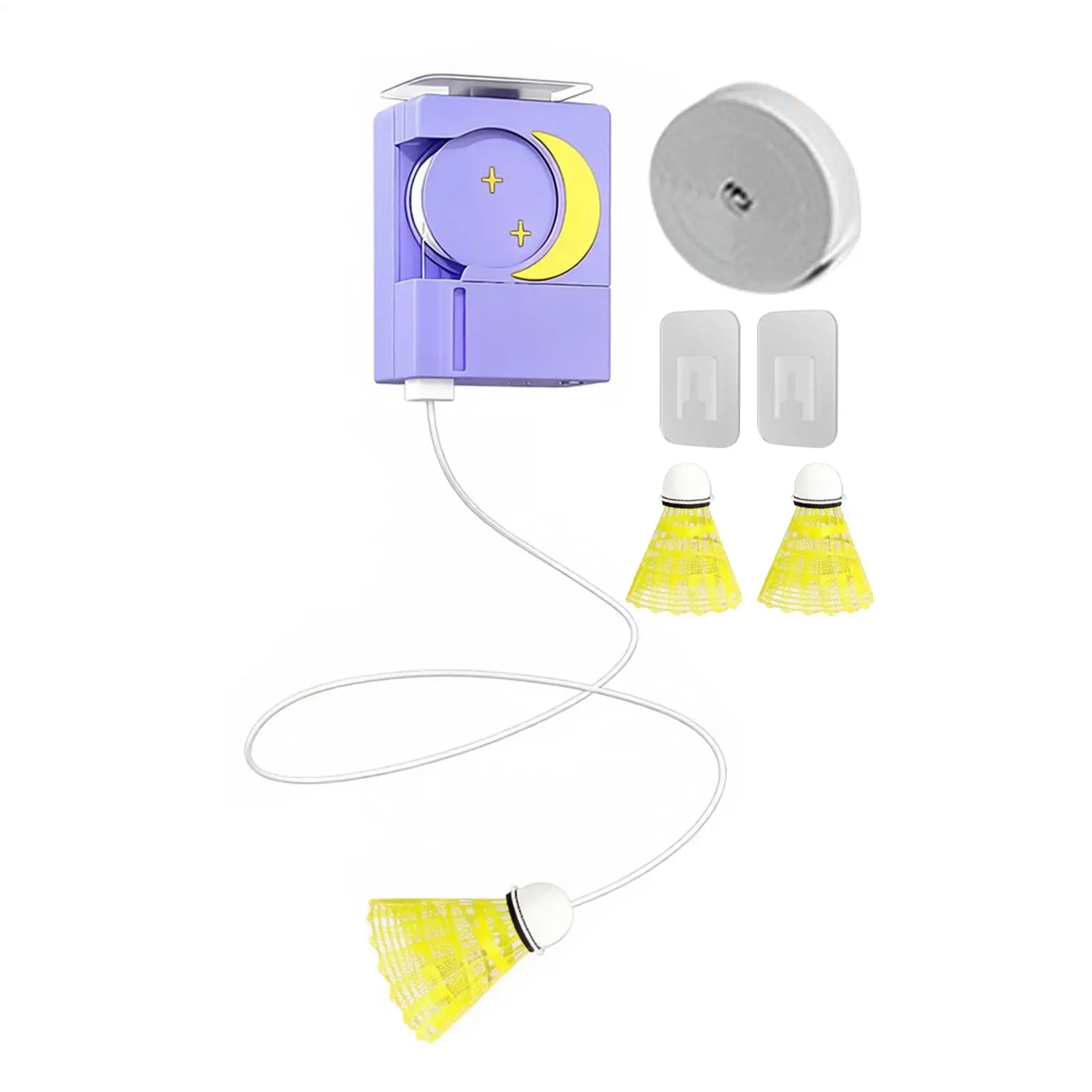 

Badminton Trainer Adjustable Height Rechargeable Sports Practice Games Self Training Tool with Remote Control Elastic Cord for