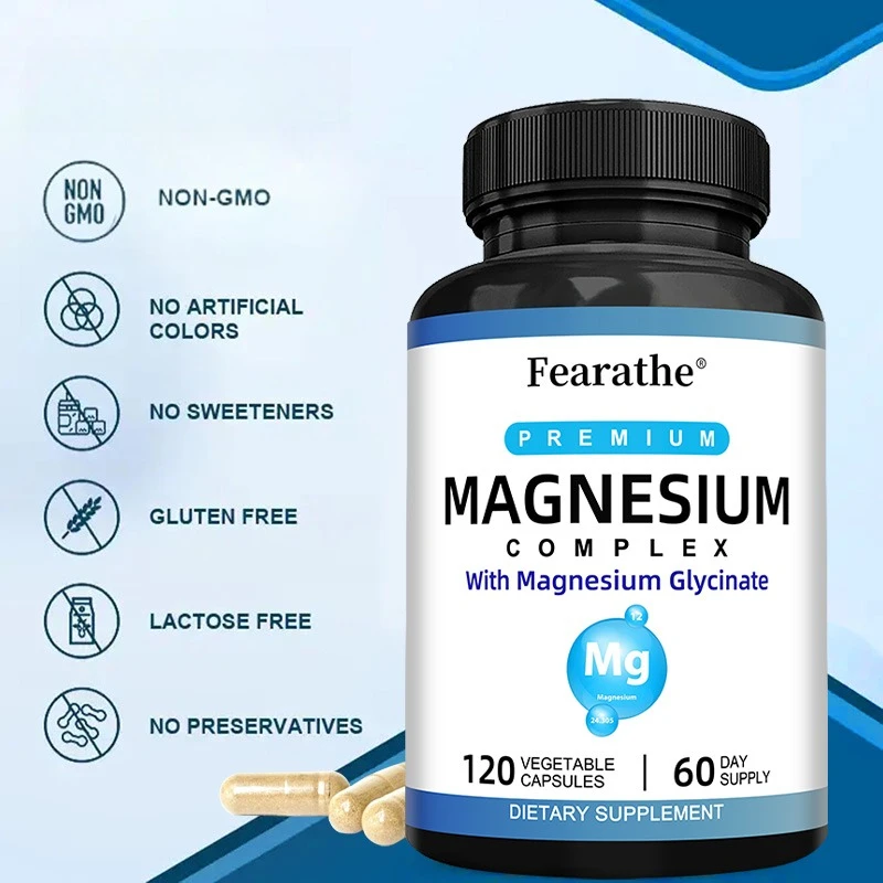 مجمع المغنيسيوم، جليسينات المغنيسيوم مع فيتامين ب6 لامتصاص سريع - النوم والعضلات والاسترخاء والتعافي