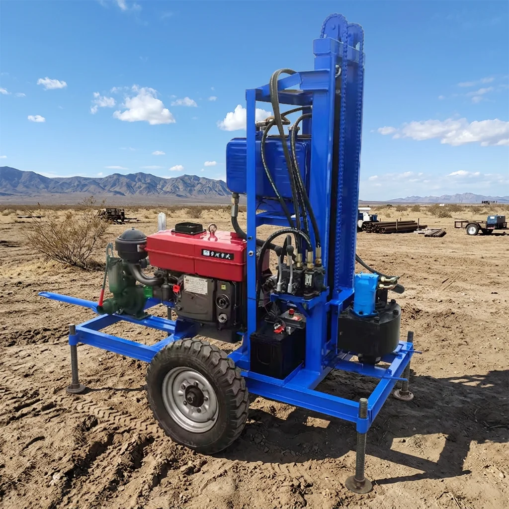 Customized 22HP Household Portable Hydraulic Handheld Water Well Rig for 180m Light Water Well Drilling Rig