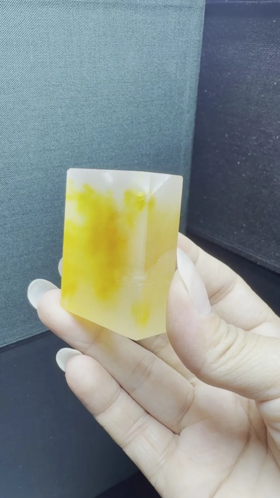 Real Natural High Ice Blue Yellow Jade Jadeite amulet Pendant & Necklace