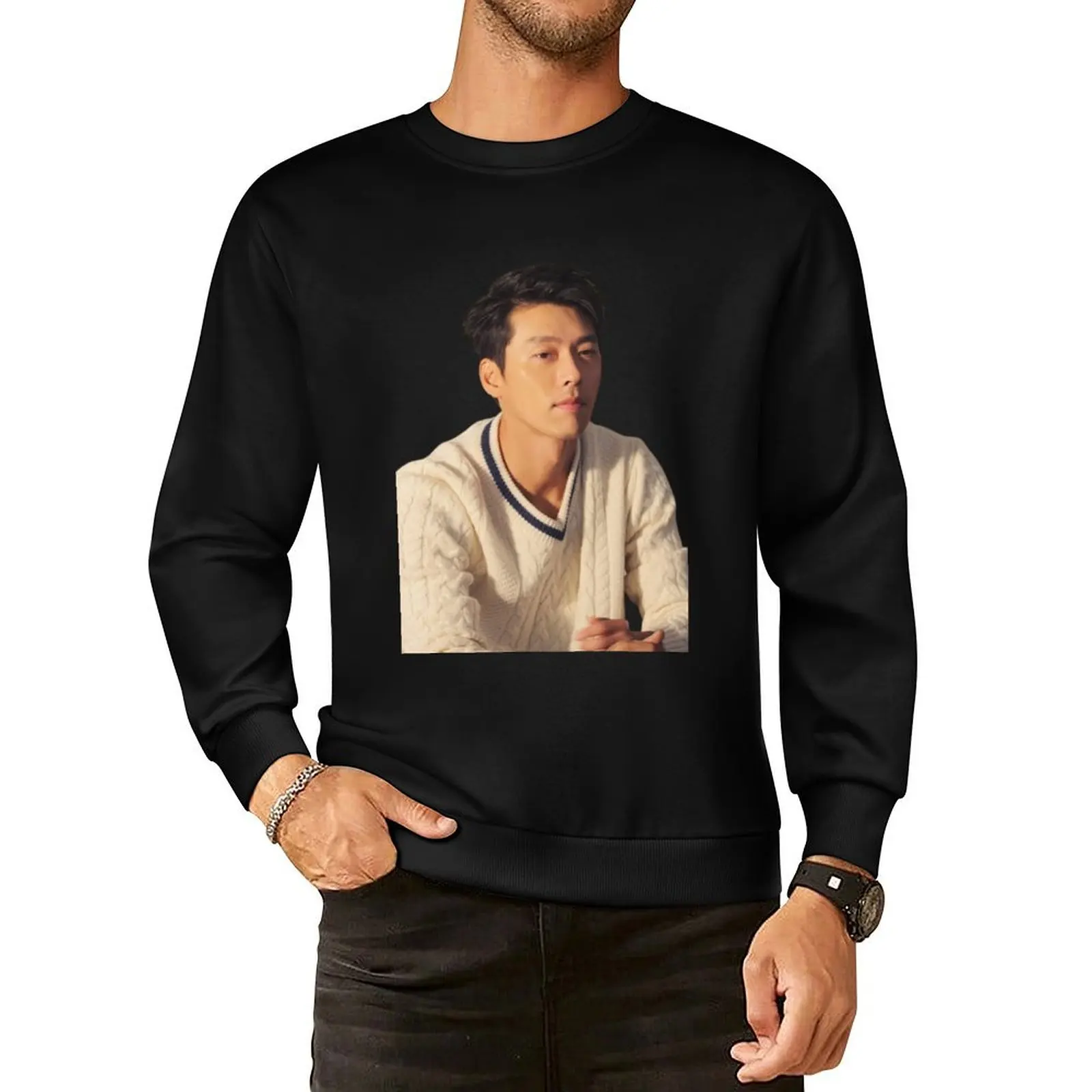 

Hyun Bin Pullover Hoodie men's sweat-shirt autumn graphic sweatshirts