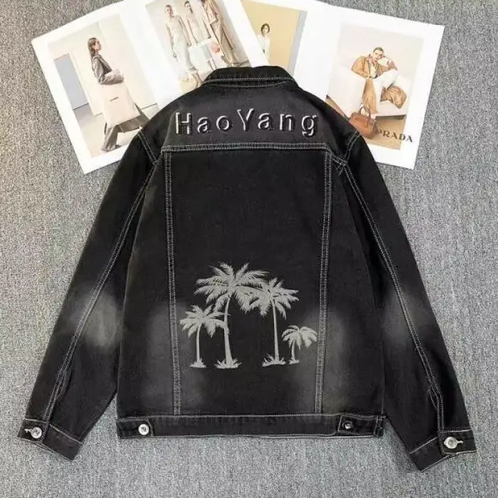 

Retro Distred Denim Jaet Loose Casual ex Streetwear Sle Spring Autumn Winter Faion Outerwear for Men And Women