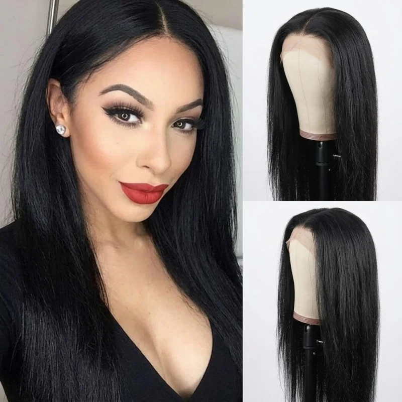 synthetic-lace-front-wig-long-straight-jet-pre-plucked-natural-hairline-glueless-heat-resistant-fiber-hair-wig
