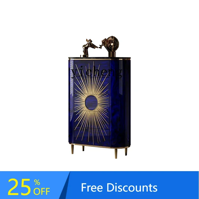 LYY Chest of Drawers Solid Wood Chest of Drawer Decorative Five-Bucket Storage Cabinet Piano Paint Stainless Steel