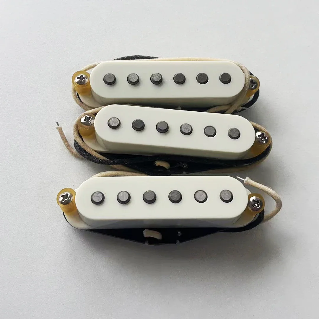 Hand‑Wound SSS Single Coil Guitar Pickup Set Alnico 5 Staggered Pole‑pieces Vintage Cloth Wire For Electric Guitar