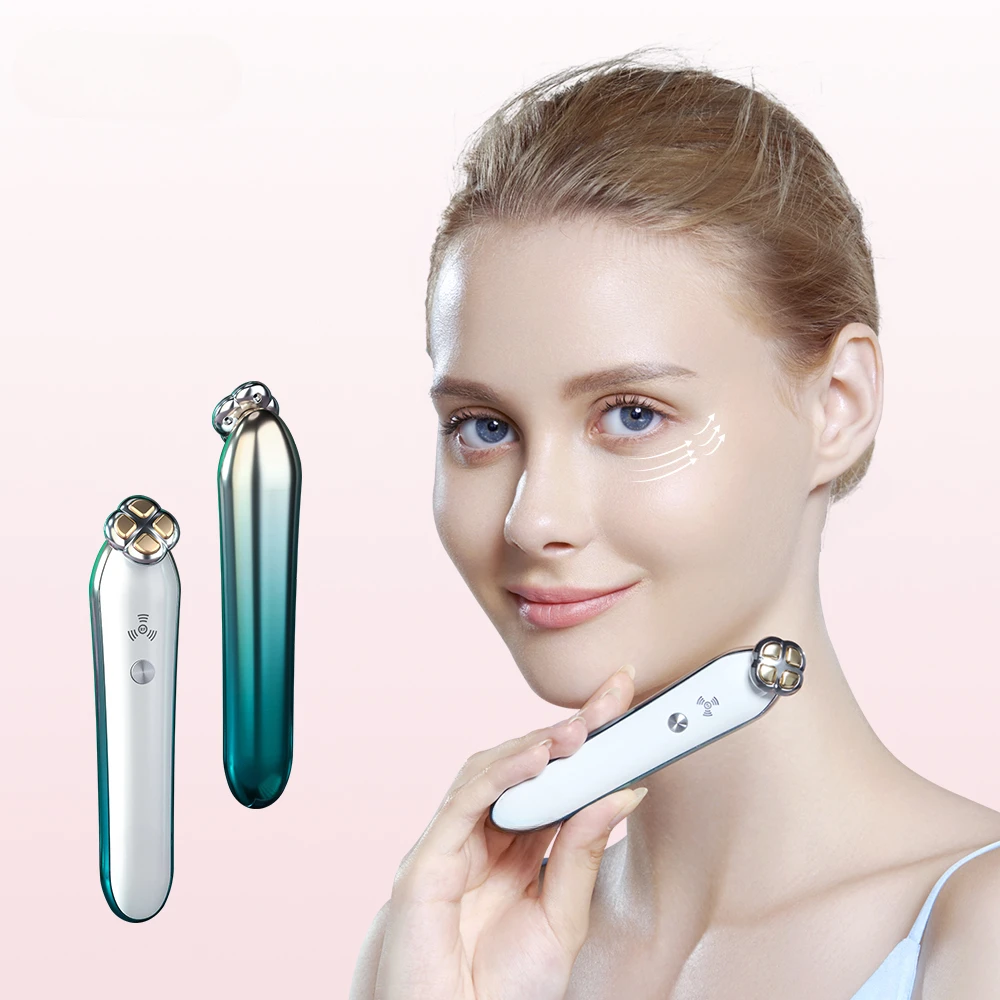 Mini Vibrator Radiofrequency Eye Wrinkle Removal Beauty Device Electric Rf Eye Massager Pen with Heat