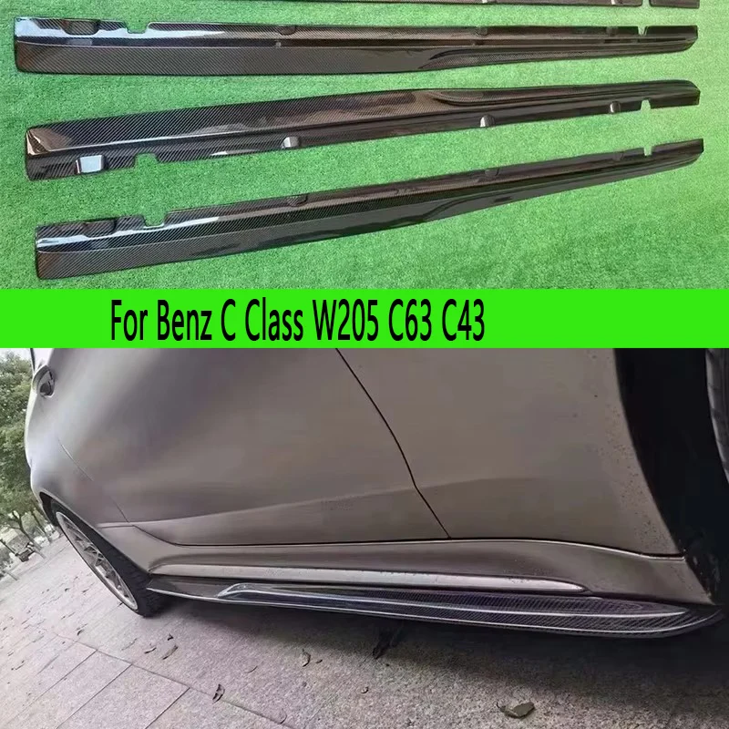 

Для Mercedes Benz C-Class W205 C43 C63 Боковая юбка из углеродного волокна Боковой бампер Разветвители Боковые юбки Купины Фартук Боковая панель