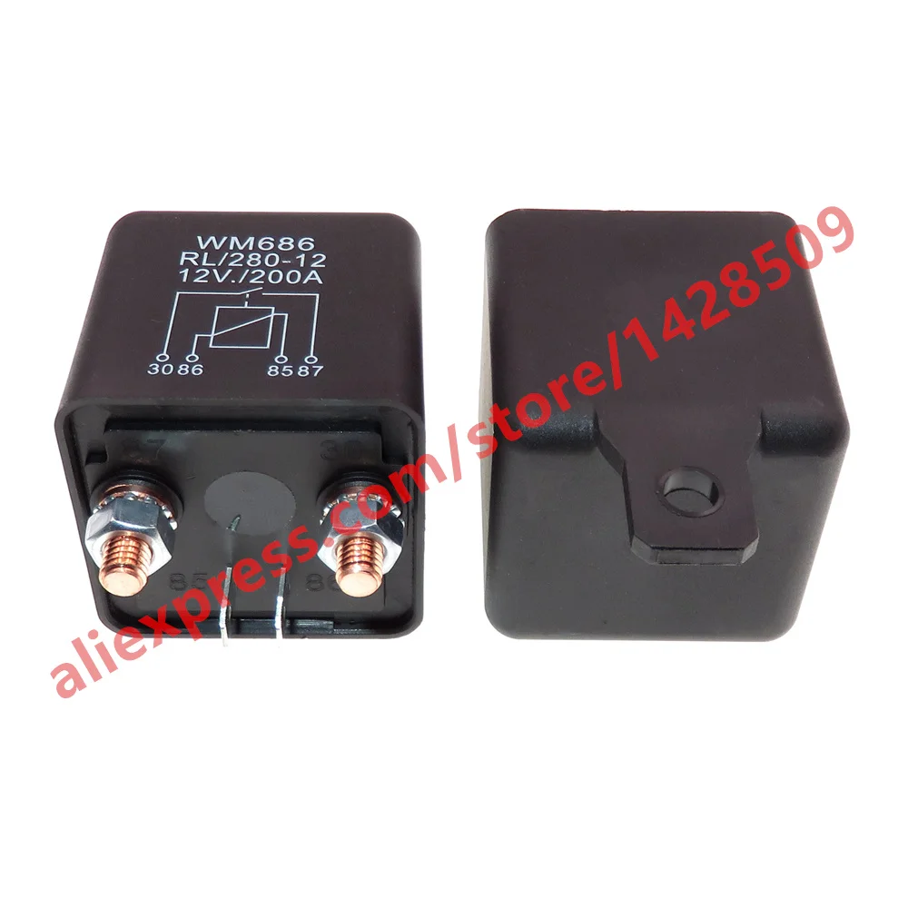 High power 200A/DC12V/24V/48V Relay 4 Pin For Car Auto Heavy Duty Install car continuous relay for Amp Style