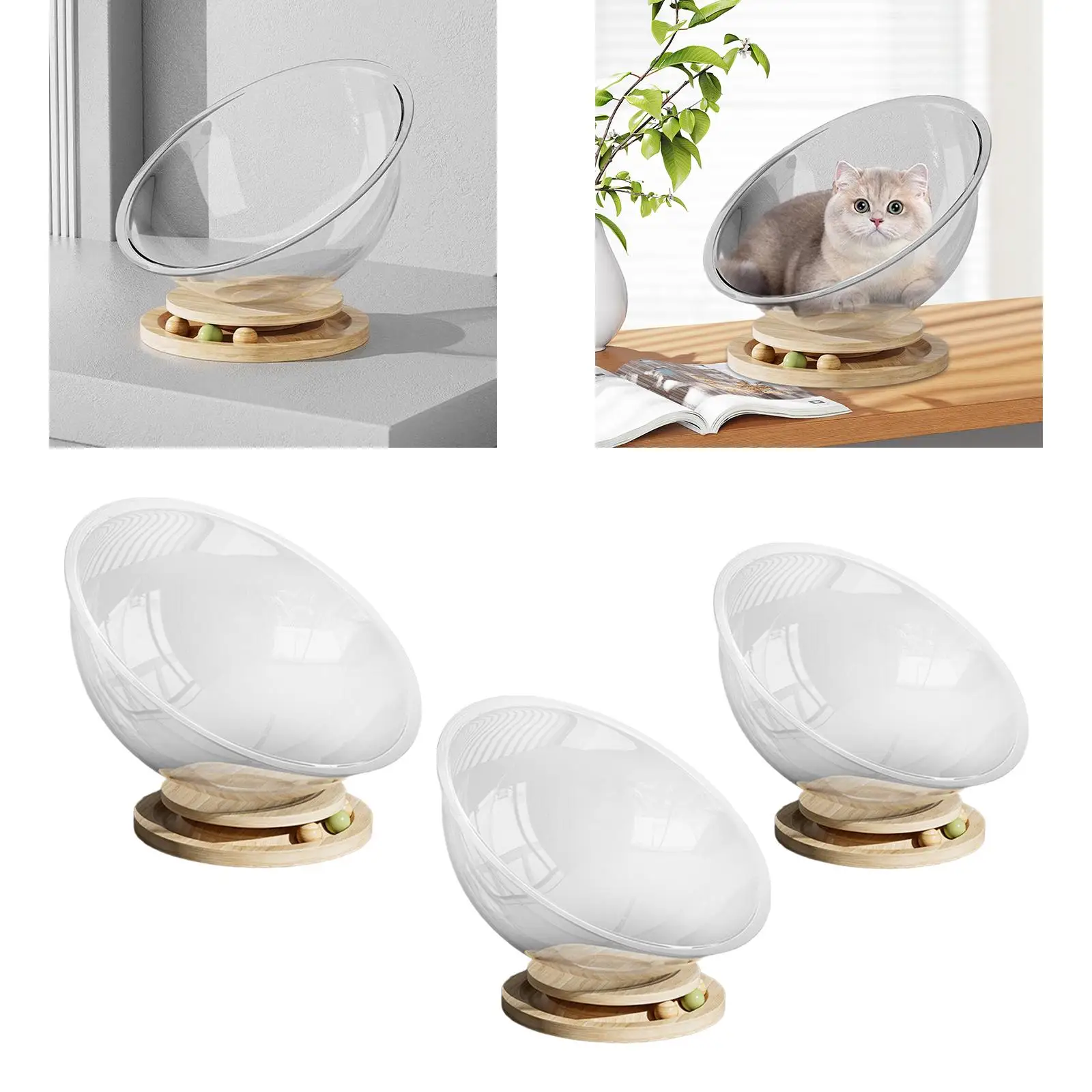 

Space Capsule Cat Bed Universal Transparnt Cat House Set for Cats Kitten