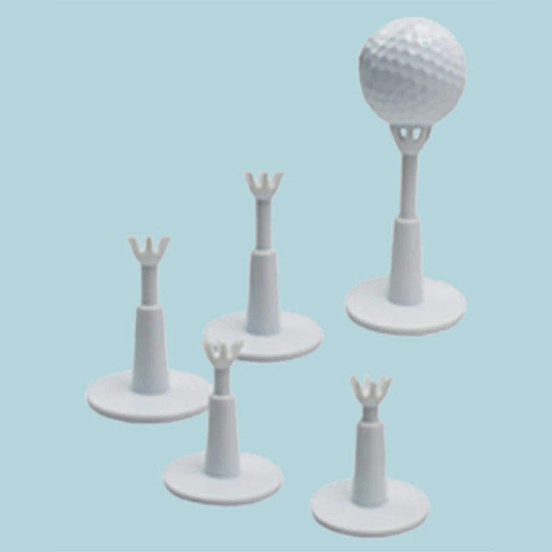 Golf Tees Rubber Materials White Unbreakable Designs Suitable For Golf Training and Practice, Adjustable in Height